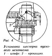 Рис. 4. Установка шестерни пускового механизма