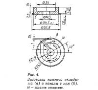 Рис. 4. Заготовка нижнего вкладыша и каналы в нем