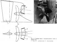 Рис. 9. Гребной винт с полунасадками: схема и общий вид