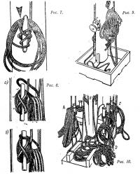 Рисунки 7-10. Подвешивание разобранных шкотов