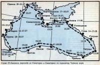 Схема 35-дневного перехода по периметру Черного моря