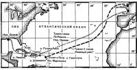 Схема маршрутов трансатлантических гонок Ла-Рошель—Новый Орлеан и «Ромовый рейс»