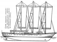 Схема парусного вооружения научно-исследовательского парусника «Океания»