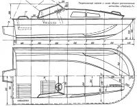 Теоретический чертеж и схема общего расположения мотолодки «Надежда-Т»
