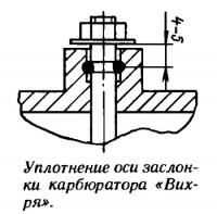 Уплотнение оси заслонки карбюратора «Вихря»