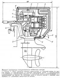 Вариант конструкции четырехтактного подвесного мотора