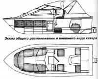 Эскиз общего расположения и внешнего вида катера