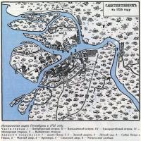 Историческая карта Петербурга в 1725 году