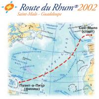 Карта маршрута гонки "Route du Rhum"