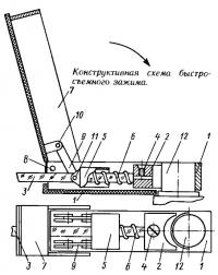 Конструктивная схема быстросъемного зажима