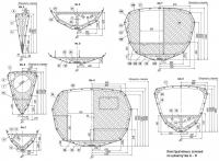 Конструктивные сечения по шпангоутам А–Н