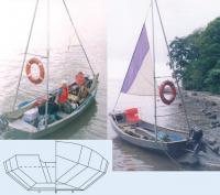 Лодка "Бриз-42" с мачтами
