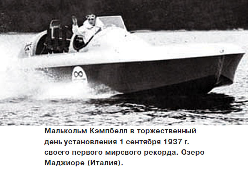 Малькольм Кэмпбелл в день установления 1 сентября 1937 г. первого мирового рекорда