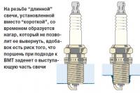 Нагар на резьбе при использовании длинной свечи