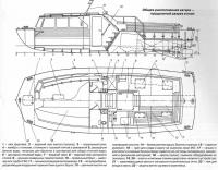Общее расположение катера — продольный разрез и план