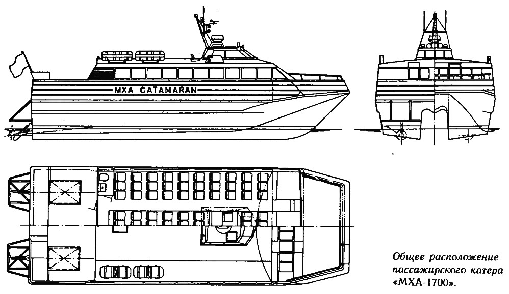 Общее расположение пассажирского катера «МХА-1700»