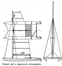 Общий вид и парусность катамарана