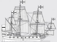 Общий вид корабля «Орел» по реконструкции автора