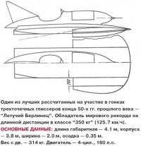 Один из лучших трехточечных глиссеров конца 50-х гг. "Летучий Берлинец"