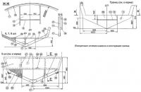 Поперечные сечения корпуса и конструкция транца