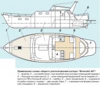 Примерная схема общего расположения катера "Emerald-40"