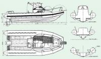 Размеры и разрезы мотолодки «Кальмар»