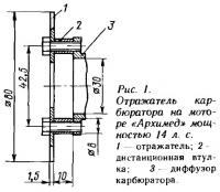 Рис. 1. Отражатель карбюратора на моторе «Архимед»