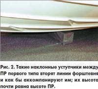 Рис. 2. Такие наклонные уступчики между ПР первого типа вторят линии форштевня