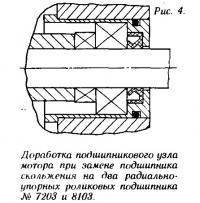 Рис. 4. Доработка подшипникового узла мотора