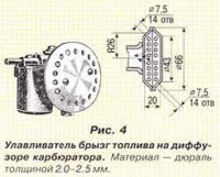 Рис. 4. Улавливатель брызг топлива на диффузоре карбюратора