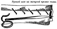 Ручной шов на загнутой кромке ткани