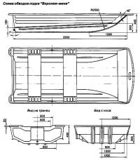 Схвма обводов лодки "Воронеж-мини"