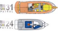 Сравнение размеров катеров «Nord Star Patrol» -31 и -24