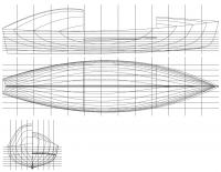 Теоретический чертеж корпуса лодки 