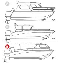 Три варианта катера Норд-Вест-65К. Выделен вариант В