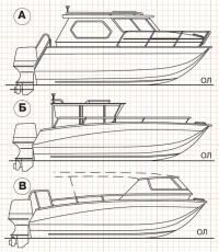 Три варианта надстроек катамарана