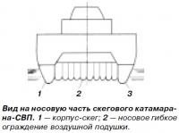 Вид на носовую часть скегового катамарана-СВП