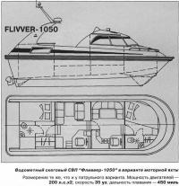 Водометный скеговый СВП «Фливвер-1050» в варианте моторной яхты
