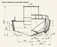 Эскиз обводов (проекция корпус)