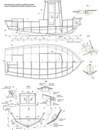 Конструктивные чертежи: продольный разрез, планы, конструктивный мидель-шпангоут и узлы