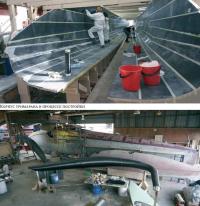 Корпус тримарана в процессе постройки