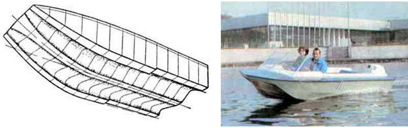 Морские сани УФФа Фокса по одному из проектов изобретателя (катер длиной 6.4 м)