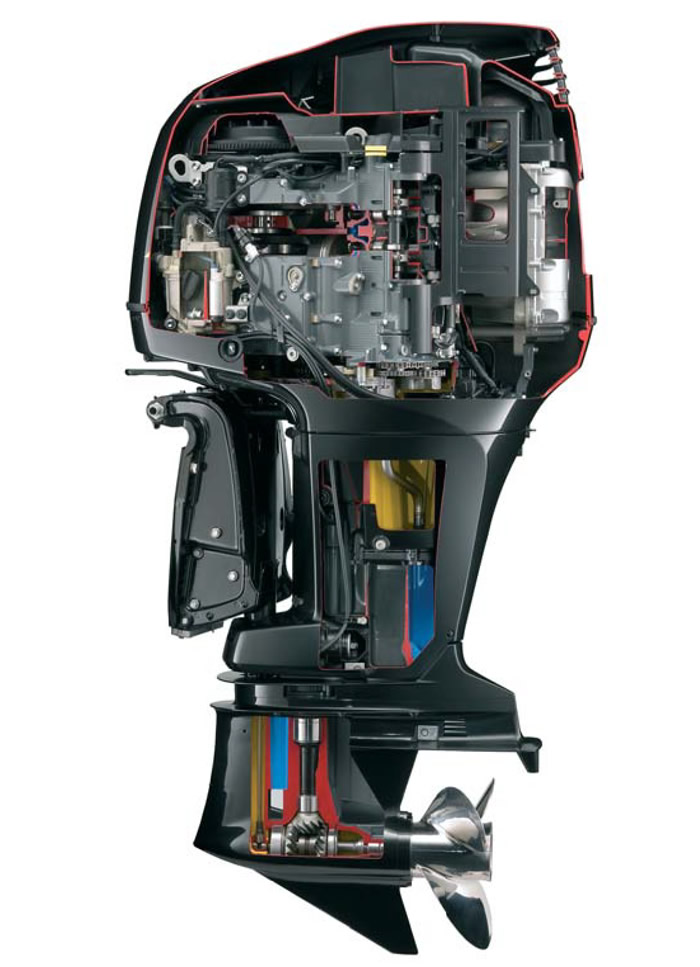 Мотор «Suzuki DF300» в разрезе