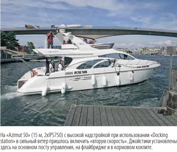На «Azimut 50» с высокой надстройкой в сильный ветер пришлось включить «вторую скорость»