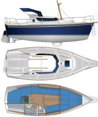 Общий вид и планы катера «Sunhorse 25»