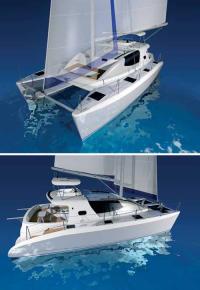 Пример дизайна моторно-парусного чартерного катамарана «Rabbit RB 34»