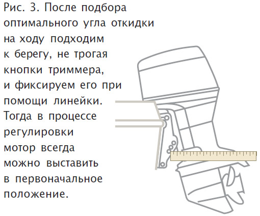 Рис. 3. После подбора оптимального угла откидки на ходу подходим к берегу