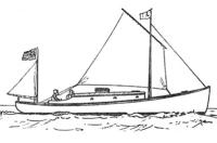 Рисунок (из журнала «Yachting»), изображающий «Абель Аббот Лоу» в Атлантике