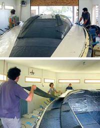 Секция палубы готовится к формовке