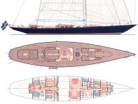 Схема общего вида и планировка яхты "Maria Cattiva"